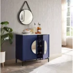 Steinman 31.5'' Wooden Bar Cabinet in Blue