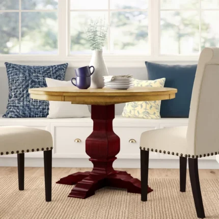 Aliha Round Solid Wood Dining Table in Cherry