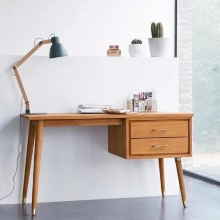 Tikamoon Kort Solid Wood Desk with Drawers