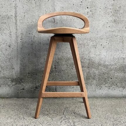 Swiveling Wooden Counter Barstool