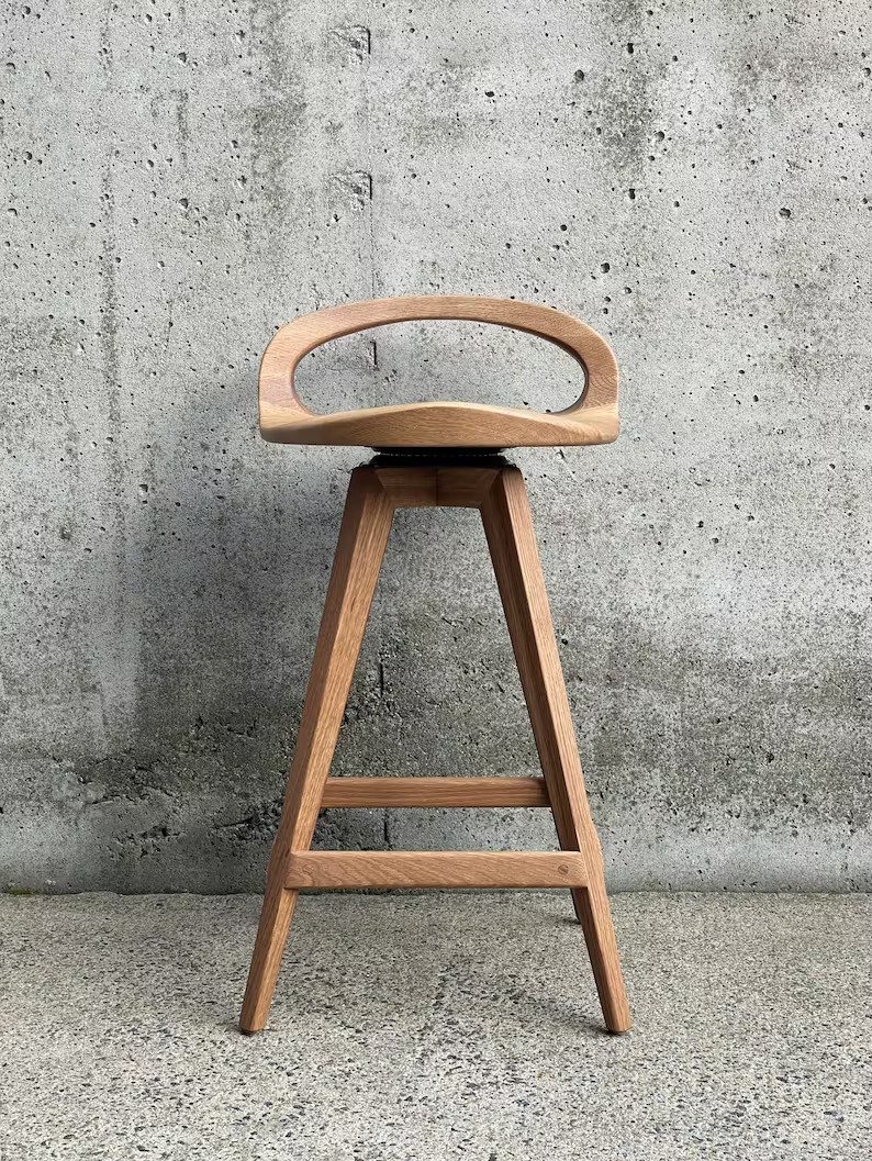 Swiveling Wooden Counter Barstool