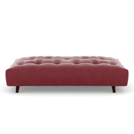 Baxton Leather Ottoman In Burgendy