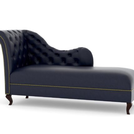 Chesterfield Leather Lounge In Blue (Genuine Leather)