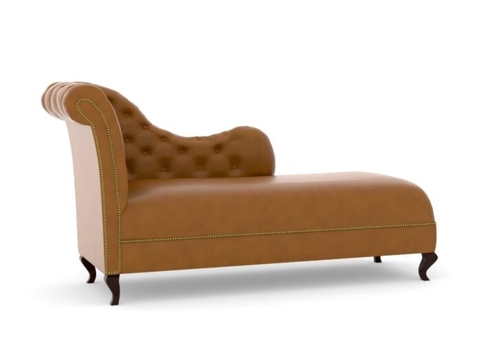 Chesterfield Leather Lounge In Tan (Genuine Leather)