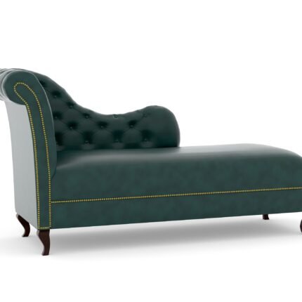 Chesterfield Leather Lounge In Green (Genuine Leather)