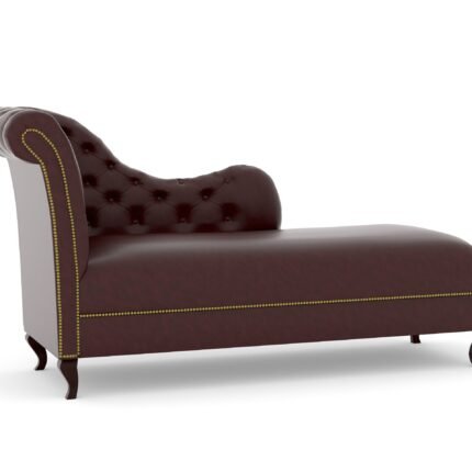 Chesterfield Leather Lounge In Cherry (Genuine Leather)