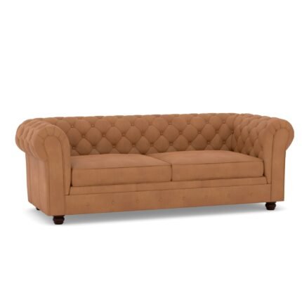 Chesterfield 3 seater leather sofa.