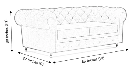 Chesterfield 3 Seater Sketch