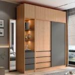 Modern Wardrobe Cabinet With Drawer